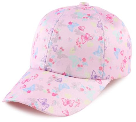 MniJiza Kindermütze Mädchen Sommer Sonnenhut Für Mädchen Katze Floral Schmetterlinge Baby Mütze (4-8Jahre, Mehrfarbiger Schmetterling)