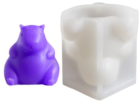 Qkbuza 3D-Capybara-Form, 3D-Capybara-Silikonform, Heimdekoration, leicht zu lösen, Bastelwerkzeug für Wachs, Zement, Harz, Seife, Ton