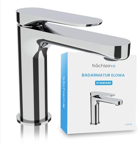 Bächlein Design Badarmatur Elowa Chrom, Einhebelmischer mit langlebiger Keramikkartusche