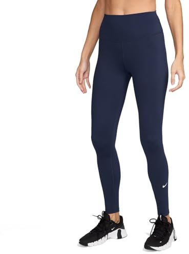 Nike One Leggings In Voller Länge Mit Hohem Bund Für Damen, Midnight Navy/White, IB9382-410, XL