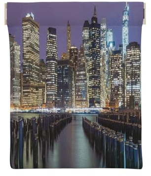 Porte-monnaie en cuir pour femme, New York, portefeuille fin avec blocage RFID pour homme, mini pochette à fermeture éclair, organiseur de petits articles pour espèces, pièces de monnaie, cartes