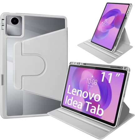 idudao Hülle für Lenovo Idea Tab, Drehbare Abdeckung mit Stifthalter, Schutzhülle Tablet Pad Lenovo Idea Tab 11 Zoll TB336FU, Grau