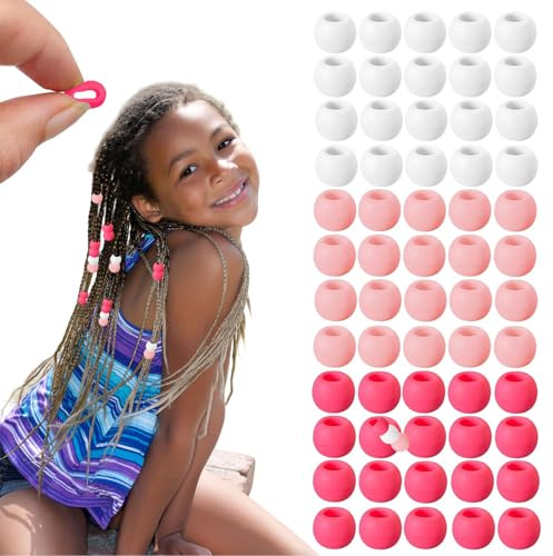 Auroriel 90 perles à cheveux en silicone pour enfants tresses filles femmes perles à cheveux douces colorées accessoires capillaires réutilisables set dégradé de couleurs