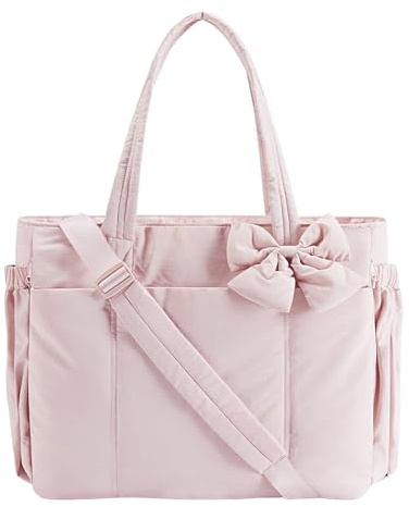 Hozaenwa Schleifen Handtasche - Weiche Schleifen Tragetaschen für Damen,Elegante Handtasche mit verstellbarem Trageriemen und Pouch als für Büro Hochzeiten Schule Reisen Party Arbeit