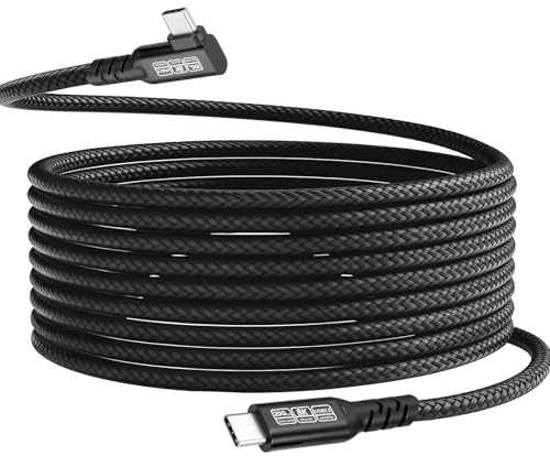 Gbformat (3Meter 20Gbps USB C Kabel Datenkabel USB 3.2 Gen2×2 90Grad Thunderbolt 4 Kabel, USBC auf USBCKabel, PD3.1 240W 48V/5A Ladekabel, 8K@60Hz Videokabel für MacBook, Pad Pro, Monitor, SSD, Dock