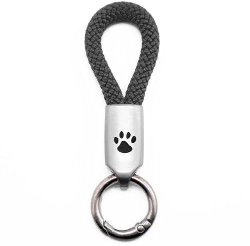 GIPFELWELLE Edelstahl Schlüssel Anhänger Kette Ring Paracord mit Gravur, Segeltau handgemacht, Damen Herren