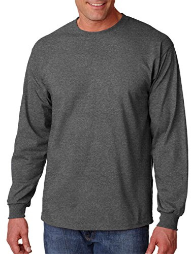Gildan Men's Double Needle Rib Knit T-Shirt - Grey -