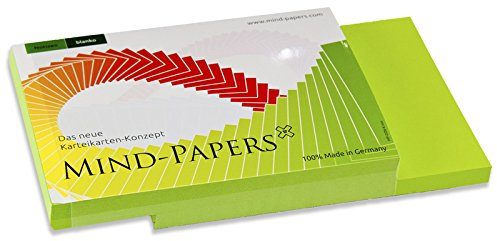 X17- Mind-Papers Nachfüllpack, DIN A8, 100 Karteikarten/Lernkarten, Farbe: grün