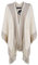 ZLYC Damen Herbst/Winter Weiche Schlichte Poncho Capes Retro - Stil Cardigans Pullover Mantel mit Fransen (Weiß)