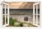 ARTland Wanddeko Wandtattoo selbstklebende Vinylfolie 130x90 cm Fensterblick Fenster Strand Düne Meer Maritim Strandkorb Küste Insel T6AM