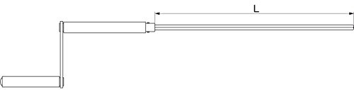 MACO RUSTICO Bedienungskurbel BLR ohne Kreuzgelenk, L=400 mm, schwarz (23859)