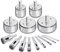 a Tazza Diamantate Set di Frese a Tazza Diamantate Punte Per Trapano di Sonda Coperto Foro Utensili Estrattore per Superfici in Vetro Piastrelle Ceramica e Marmo 14Pcs(3mm-70mm)