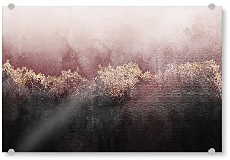 artboxONE Acrylglasbild 150x100 cm Glasbild Natur Pink Sky Illustration Bild hinter Acrylglas - Bild Rose Himmel Rose