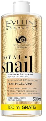 Eveline Cosmetics Royal Snail Intensively Regenerating Micellar Water - Royal Snail for Nourishing Makeup Removal & Skin Regeneration, 500ml