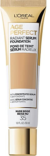 L'Oreal Paris Age Perfect Radiant Serum Foundation with SPF 50, Nude Beige, 1 Ounce