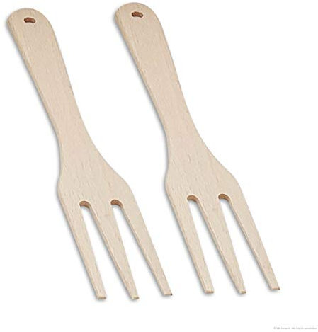 2x Krautgabel aus Buchenholz, 30 x 5 cm