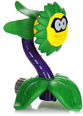 com-four® Wassersprinkler Blume - Wasserspielzeug für den Garten - Sprinkler für Kinder im Sommer (Blume - grün.gelb.lila)