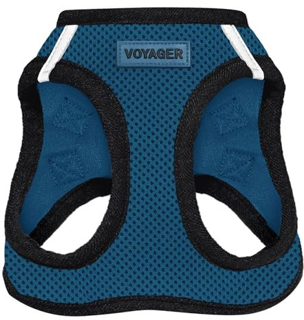 Best Pet Supplies Voyager Step-In Air Hundegeschirr – Allwetter-Netzgewebe für kleine und mittelgroße Hunde – Geschirr (blau/schwarzer Rand), XXX-Small