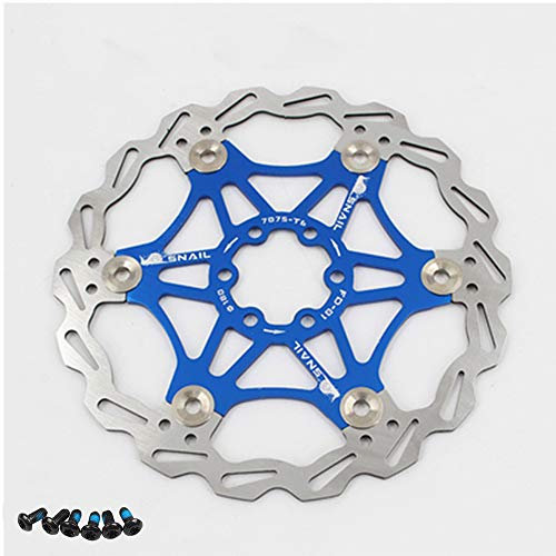 Newgoal Fahrradscheibe Bremsscheibe, 180mm Fahrradbremsscheibe Mountainbike Schwimmbremse Scheiben Center Lock Fahrradzubehör(Blau)