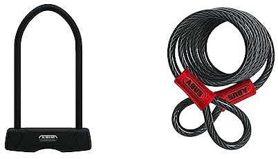 Abus 460 Ush, Candado Unisex Adulto, Negro, 30 Cm & 12752 Antifurto per Moto