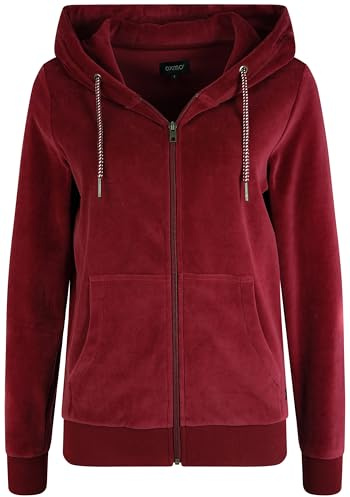 OXMO OXNicky Damen Sweatjacke Kapuzenjacke mit Kapuze, M, Wine RED (790985)