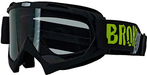 Broken Head MX-2 Goggle Schwarz - Motorrad-Brille Für Motocross, Enduro, Downhill, Offroad - Mit UV-Schutz