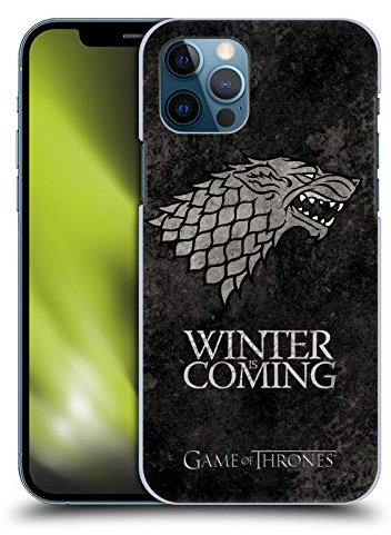 Head Case Designs Officially Licensed HBO Game of Thrones Stark Dark Distressed Look Sigils Hard Back Case Compatible With Apple iPhone 12 / iPhone 12 Pro