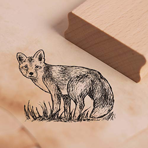 Stempel Fuchs auf der Wiese - Motivstempel ca. 38 x 28 mm