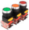 Gebildet 3pcs 22mm Enganche Interruptores de Botón 10A 12V-24V-48V-110V-230V-380V 1NO 1NC DPST Pulsador Interruptores LA38-11BN (Rojo/Amarillo/Verde)