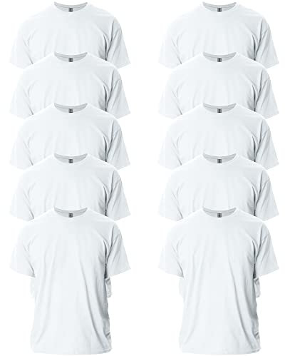 Gildan Men's Ultra Cotton T-Shirt, Style G2000, Multipack, (New) New White (10-Pack), XXXL (Pack of 10)