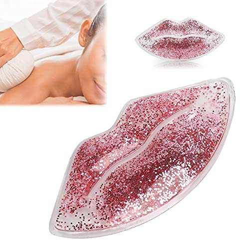 Lip Mask, Reusable Ice Pack, Lip Shaped Lip Ice Pack, Leakage Proof Compress Pack Lip Cooler Gel Pack, Anti Aging Lip Care Pad for Reduce Swelling of Lips