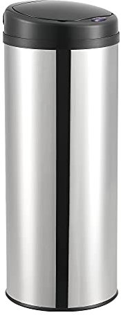 [en.casa] Sensor-Mülleimer 47L Abfalleimer mit Sensorautomatik Kücheneimer mit Sensor Edelstahl 77x30,5 cm Silber