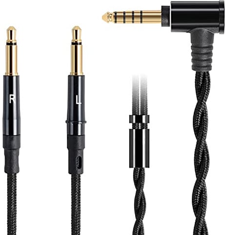 FAAEAL Balanced Cable Replacement for Hifiman Sundara HE4XX,HE400SE,Meze 99 Classics,Denon AH-D7200 Headphones,4.4mm to Dual 3.5mm Works on Sony WM1A,NW-ZX505 Digital Music Players(4.4mm)