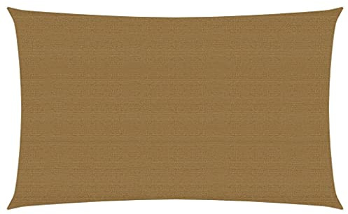 (Schneller Versand) Überdachung, Sonnenschirme für Garten, Veranda, Pergola, Rasen, Garten, Pool, Strand, Terrasse, Park und Carport Sonnensegel 160 g/m² Taupe 5x8 m HDPE