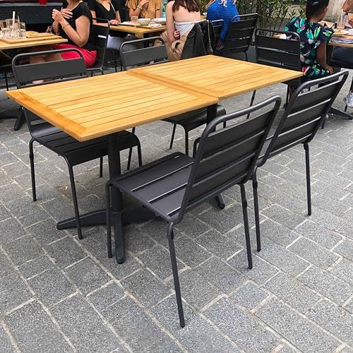 Oviala Gartentisch aus Holz und 2 Stühlen aus Metall, grau