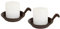 Gusseisen Kerzenteller Dunkelbraun 12 cm - 2er Set - Deko Kerzenhalter für Stumpenkerzen - Kugel Stumpen Kerzen Teller Halter Untersetzer Tischdeko