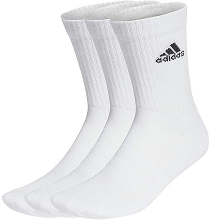 adidas Unisex Kinder Cushioned Crew Socks 3 Pairs, White/Black, 6-7 Years