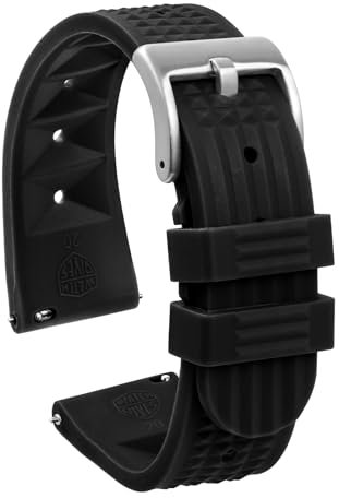 watchdives Gummi-Waffel-Uhrenarmband, Weiches Gummi-Uhrenarmband, Wasserdichte Ersatz-Taucher-Uhrenarmbänder mit Zwei Befestigungsschlaufen für Männer und Frauen