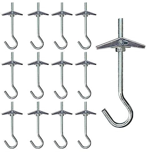 12 Pz Gancio Soffitto Cartongesso M4 Tasselli a Molla con Gancio Tasselli Basculanti Gancio Ganci Soffitto Acciaio al Carbonio Tasselli a Molla con Gancio Tasselli Basculanti Ganci da Soffitto