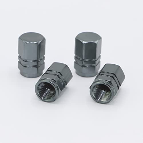 Skynotek – Pack 4 Schrader Ventildeckel für Autos, Motorräder, Fahrräder und Elektroroller | Staubkappen aus Aluminiumlegierung für Reifen | Schutz und Sicherheit (Gris)