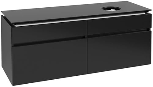Villeroy & Boch Legato Waschtischunterschrank B590, 1400x550x500mm, Waschtisch rechts, B59000PD, Farbe: Black Matt Lacquer
