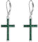 YFN Kreuz Sterling Silber Grüner Malachit Kreuz Ohrringe Tropfen Ohrringe Schmuck Geschenke für Damen Herren
