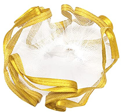 NKlaus Taufe Kerzenmanschette Kommunion aus Tüll Tropfschutz 12x9cm gold matt Satinband 14424