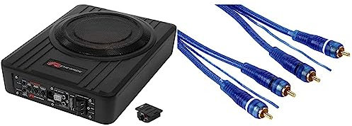 Renegade RS800A Auto-Subwoofer aktiv 200W Schwarz & Hama Cinch-Kabel 5m. doppelt geschirmtes Cinch-Audio-Kabel, vergoldete Cinch-Stecker