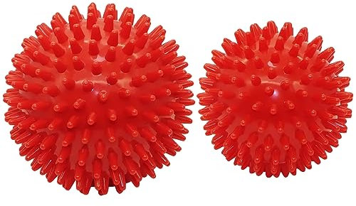 Igelball Massageball Hart. Massage Ball mit Noppen Stachelball für Fuss Hand Rücken Muskelmassage. Für Plantarfasziitis Muskelregeneration Myofasziale Entspannung Schmerzlinderung. (Rot)