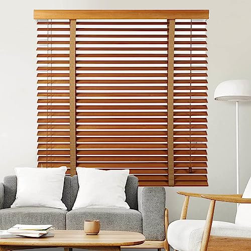 Pxzybd Stores Vénitiens Intérieurs,Store Vénitien en Bois Massif,Volets Occultants/Isolants, Stores en Bois pour Fenêtres,Stores Horizontaux À Lamelles De 50mm,Rideaux D'intimité,W×H-50x180cm/20x71in