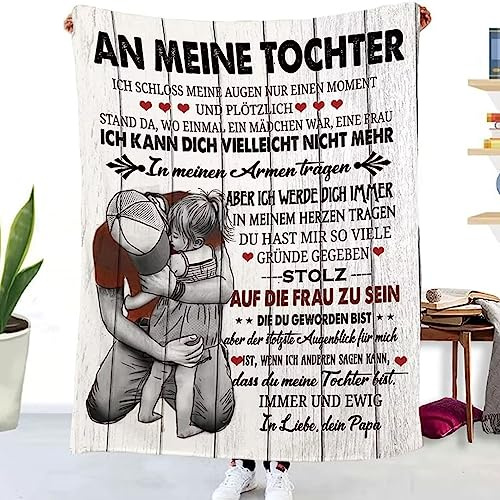 Kuscheldecke Personalisierte Decke An Meine Tochter Decke Von Papa Flanell Briefdecke Positiv Ermutigen Nachricht Brief Decke Tv-Decken Geschenk Geburtstag Weiche Fleecedecke Sofa Reisen 150x200 cm
