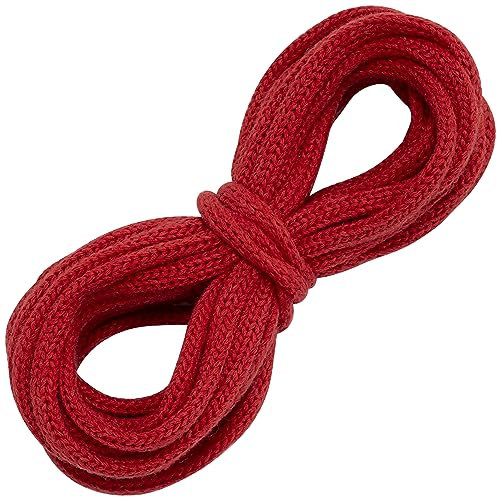 AERZETIX - C67857 - Cordón/Hilo/Cuerda de decoración Trenzado 5 m x 6mm - en algodón - Color Rojo