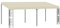 ZEYUAN Gazebo a Parete 3x6 m Crema in Tessuto,Gazebo,Impermeabile,Anti UV,Gazebo da Giardino,Gazebo Esterno(SPU:47989)