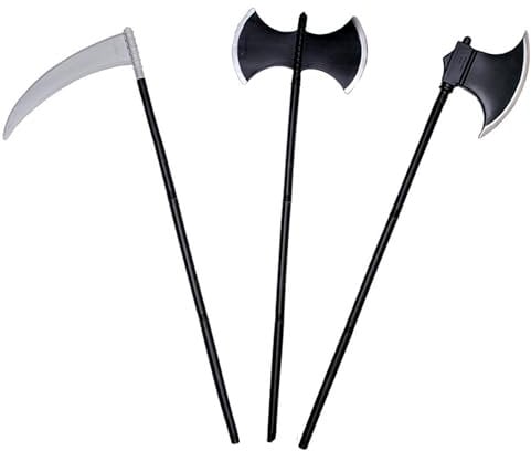 NAUZE 3 Pieces Grim Reaper Scythe Axe Detachable Plastic Scythe Axe Halloween Costume Accessory for Halloween Cosplay Fancy Dress Accessory